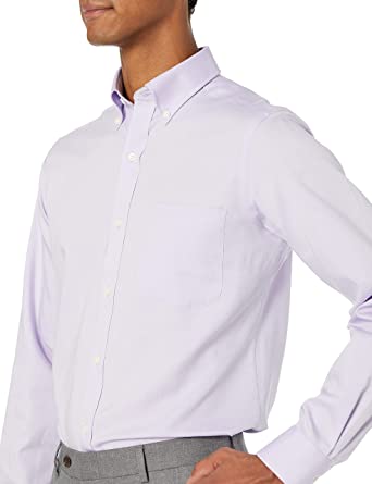 white amazon's buttoned down non iron shirt